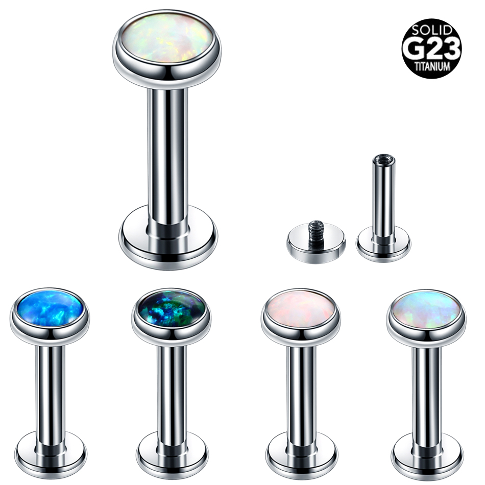 1PC Titanium Opal Labret Lip R - Helix Cartilage Ring review and price